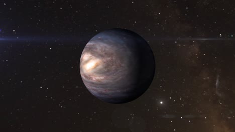 a rotating planet against a milky way background