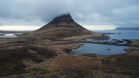 drone shot of iceland landscape, road and coastline, aerial view from drone in 4k-10