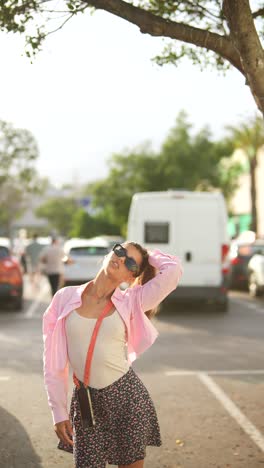 woman posing outdoors