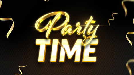 Party Time - Golden Typography Design