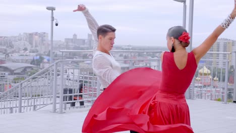 Couple Dancing Ballroom Dance Outdoors