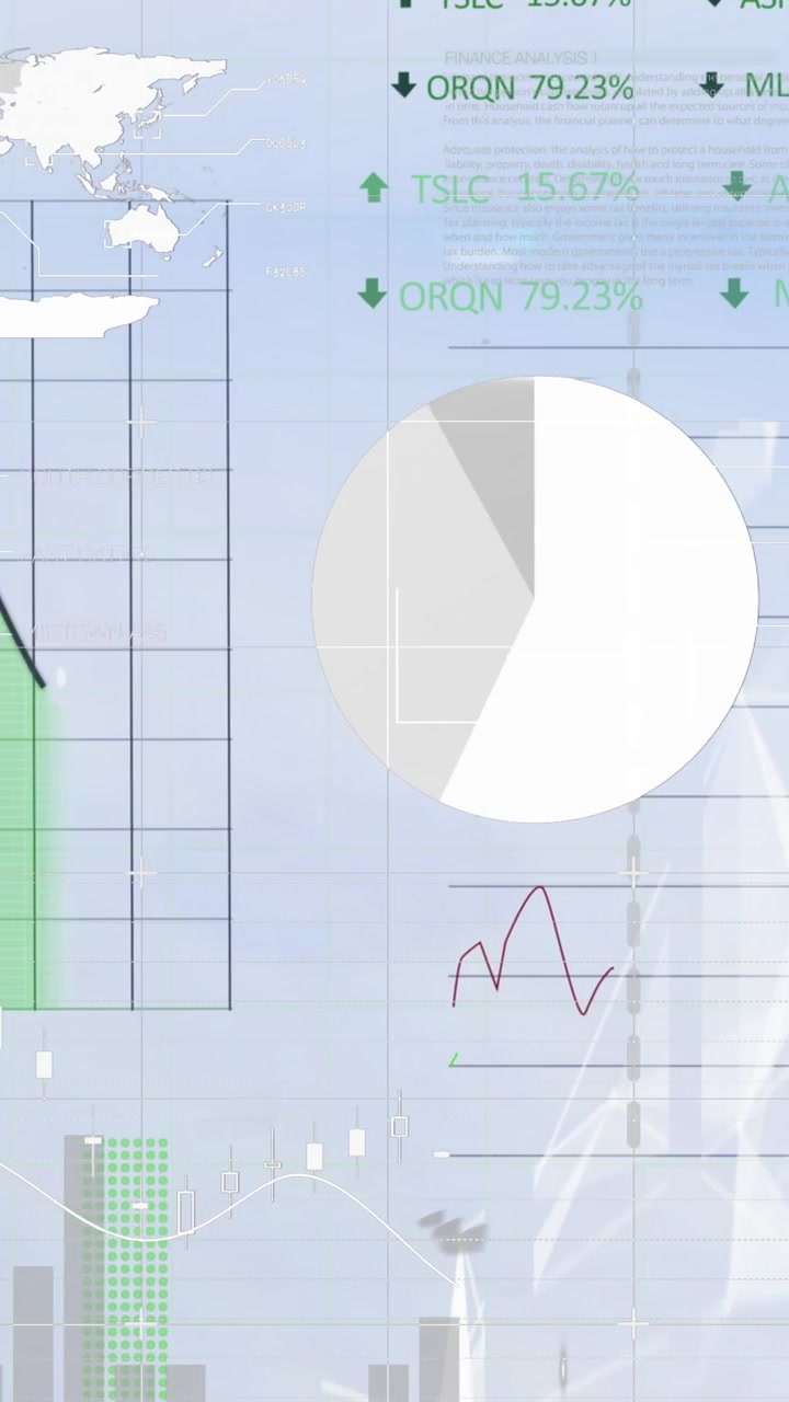 Animation af databehandling på blå baggrund