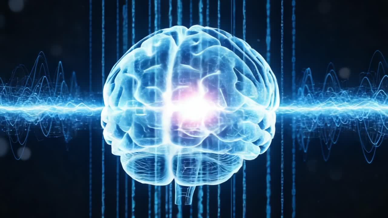 Exploring the Mysteries of the Human Mind: A Visual Journey through Brain Activities and Neural Connections Depicted with Stunning Digital Effects and Colorful Waves