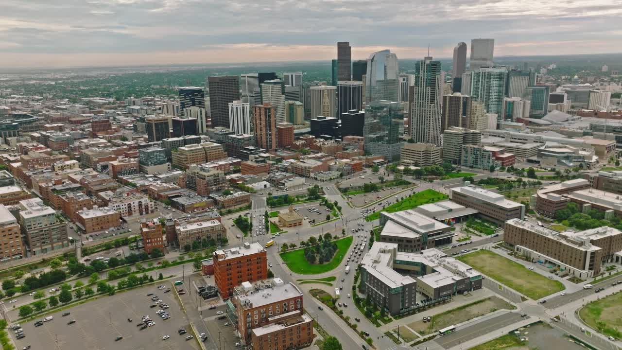 Denver Colorado Skyline Cityscape Aerial drone view