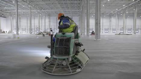 concrete floor installation in a warehouse