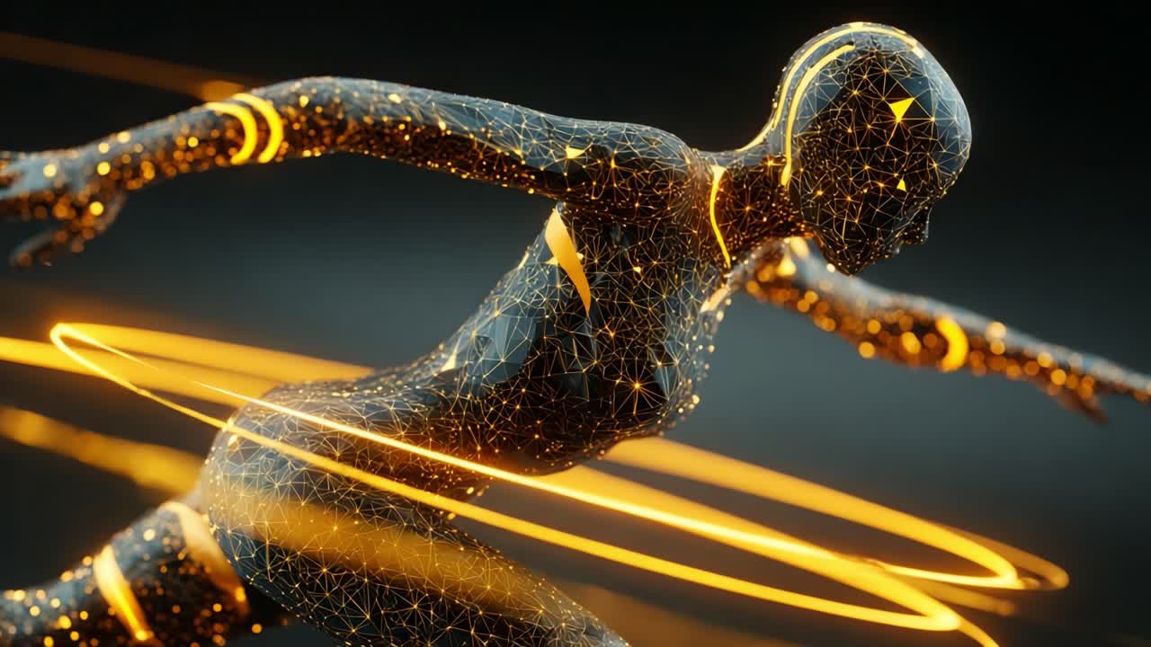 Futuristic AI Humanoid in Motion