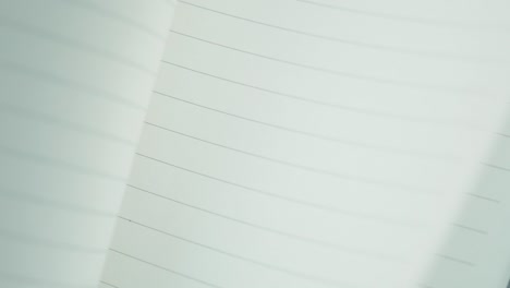 close-up of a blank notebook page