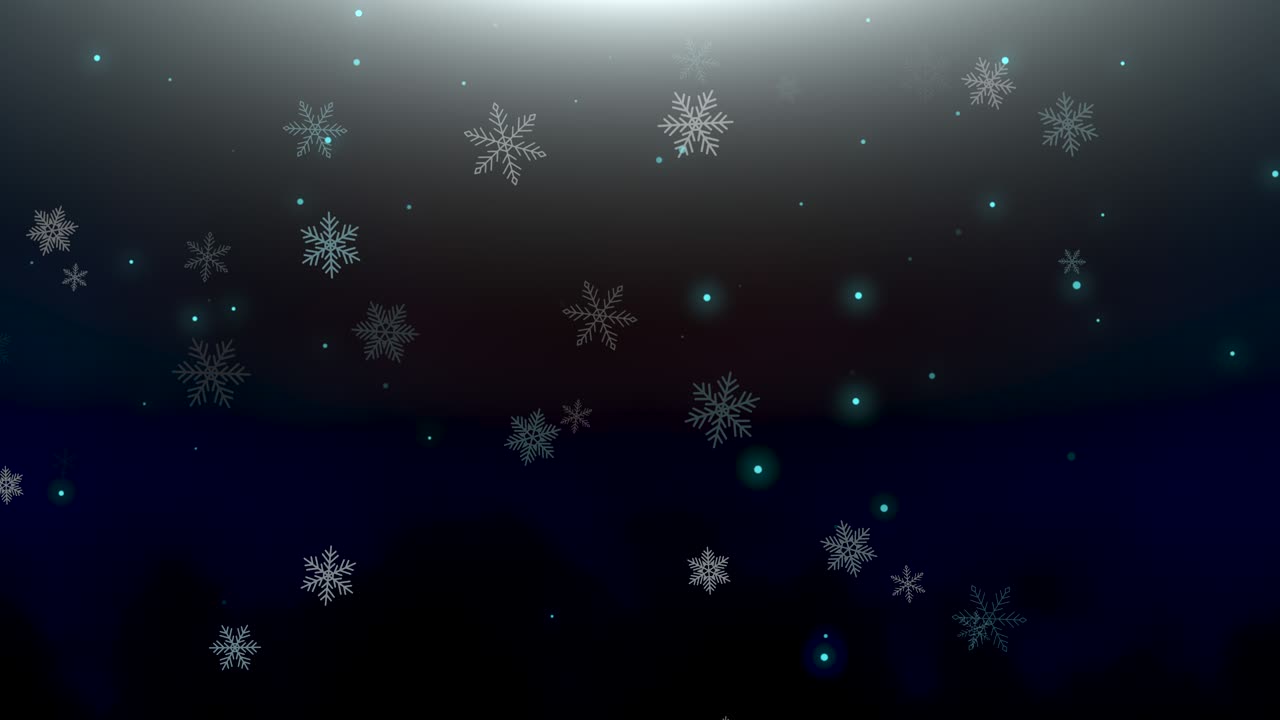 White snowflakes and glitters on winter