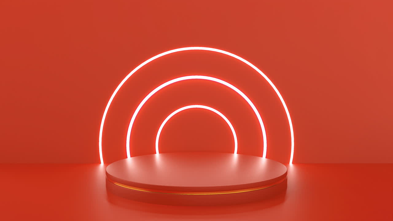 황금과 럭셔리 포디움 네온 조명이 켜고 끄는 왕실과 왕실 무대 4k