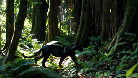 black panther in the rainforest