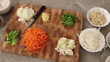 preparing pad thai ingredients