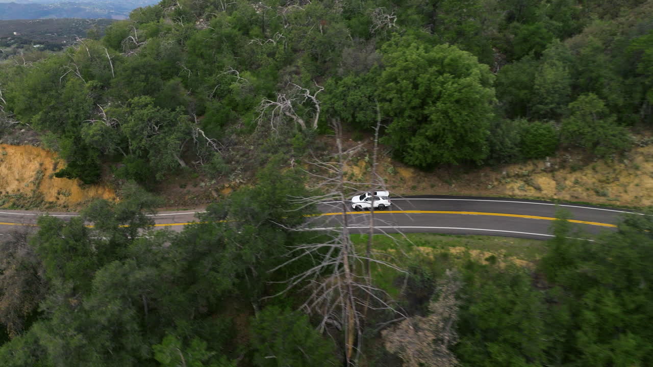 Palomar Divide Road In The Cleveland National Forest Near Palomar Mountain In Southern California, United States. Aerial Drone Shot