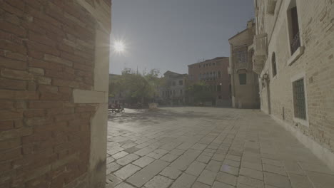 venice alleyway with piazza view