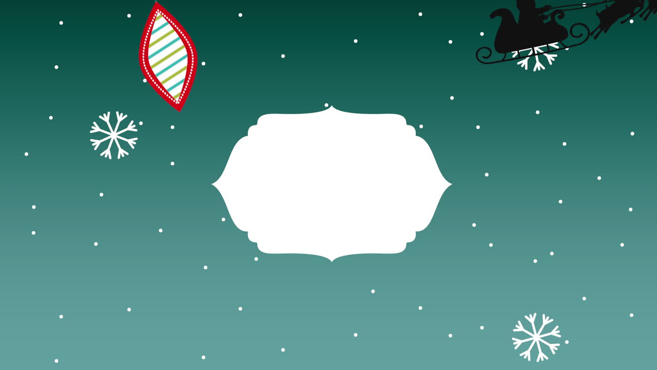 프레임과 공을 가진 메리 크리스마스 애니메이션