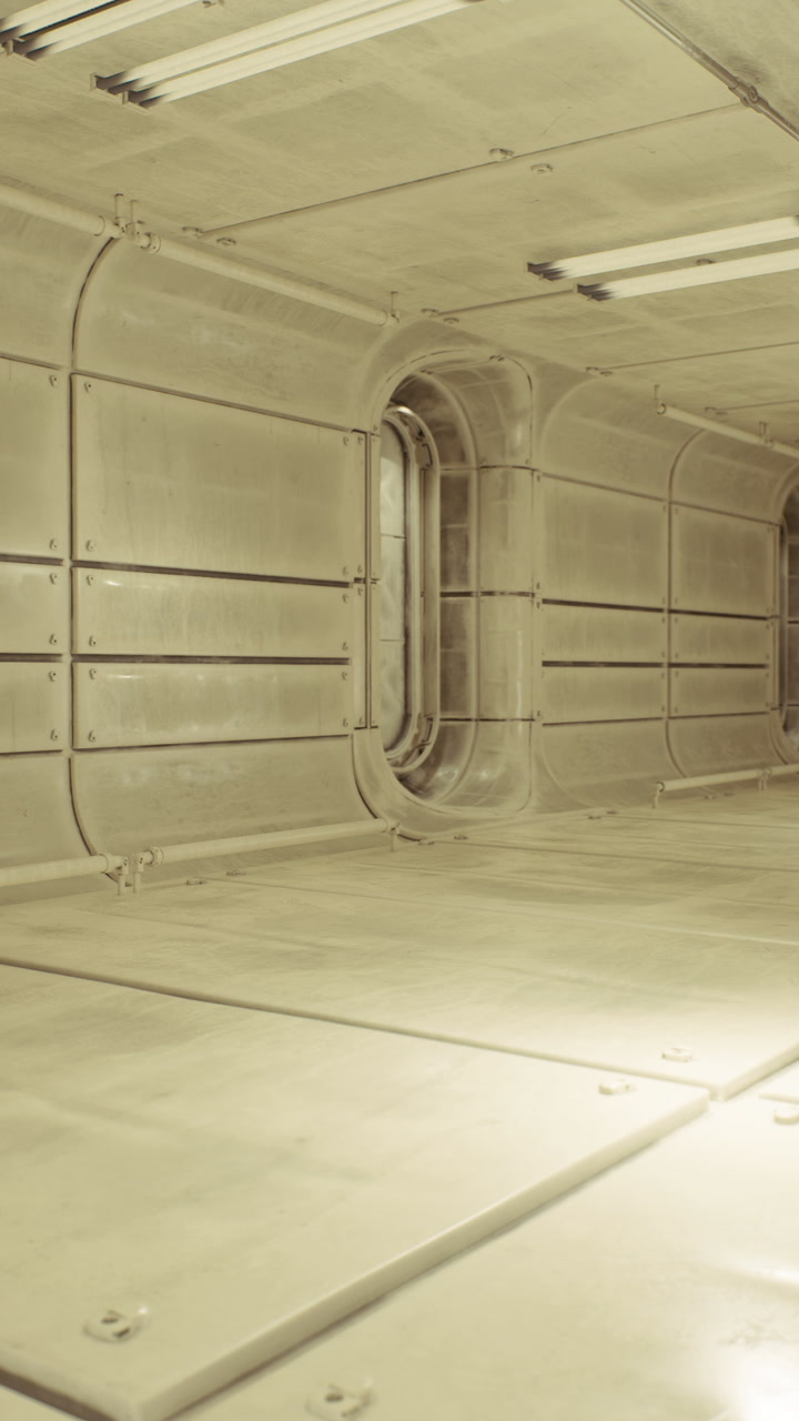 Vacant metallic corridor assigned for maintenance activities