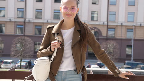 stylish woman in city