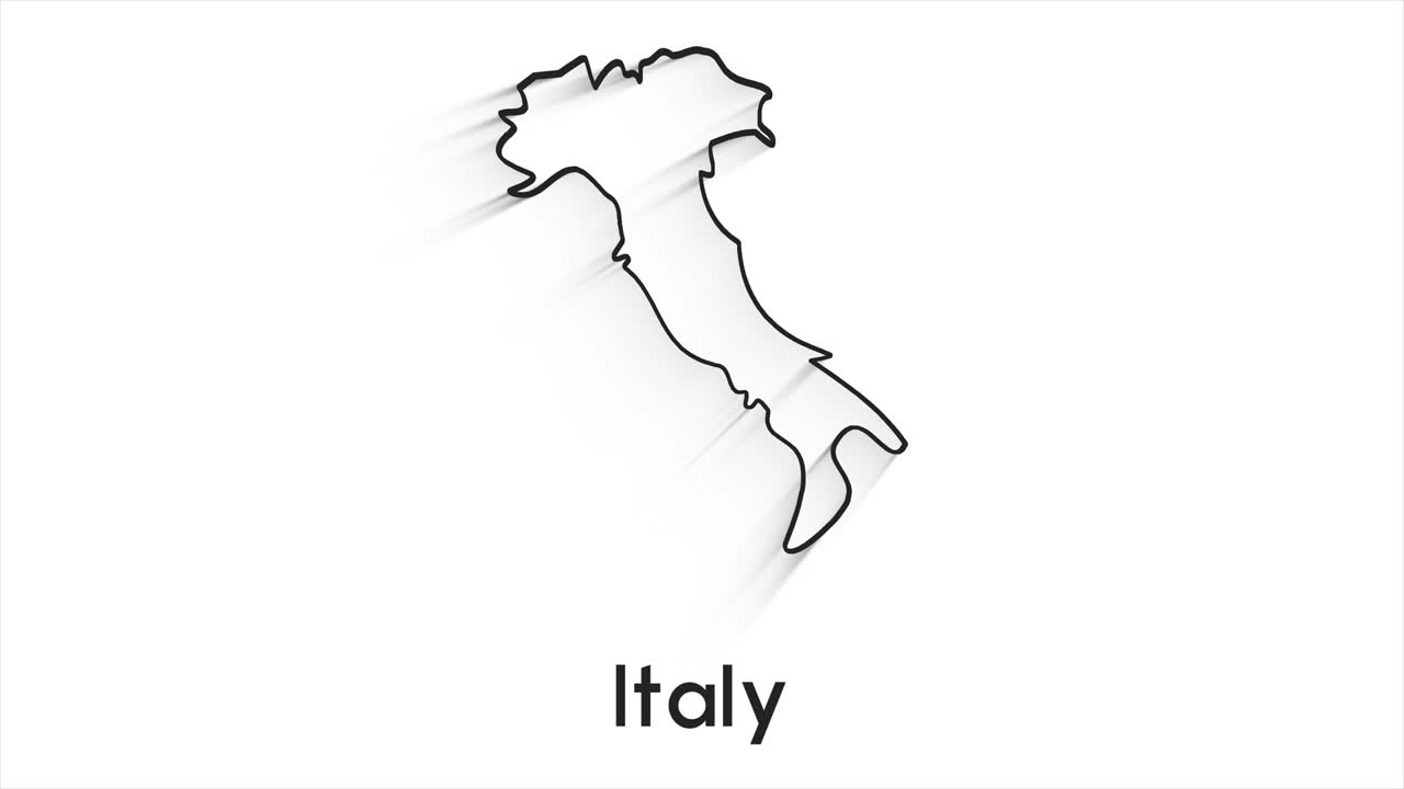 Intro mappa Italia che appare per regioni. Sfondo intro animato 4k della mappa dell'Italia con regioni che appaiono e svaniscono una ad una e movimento della telecamera