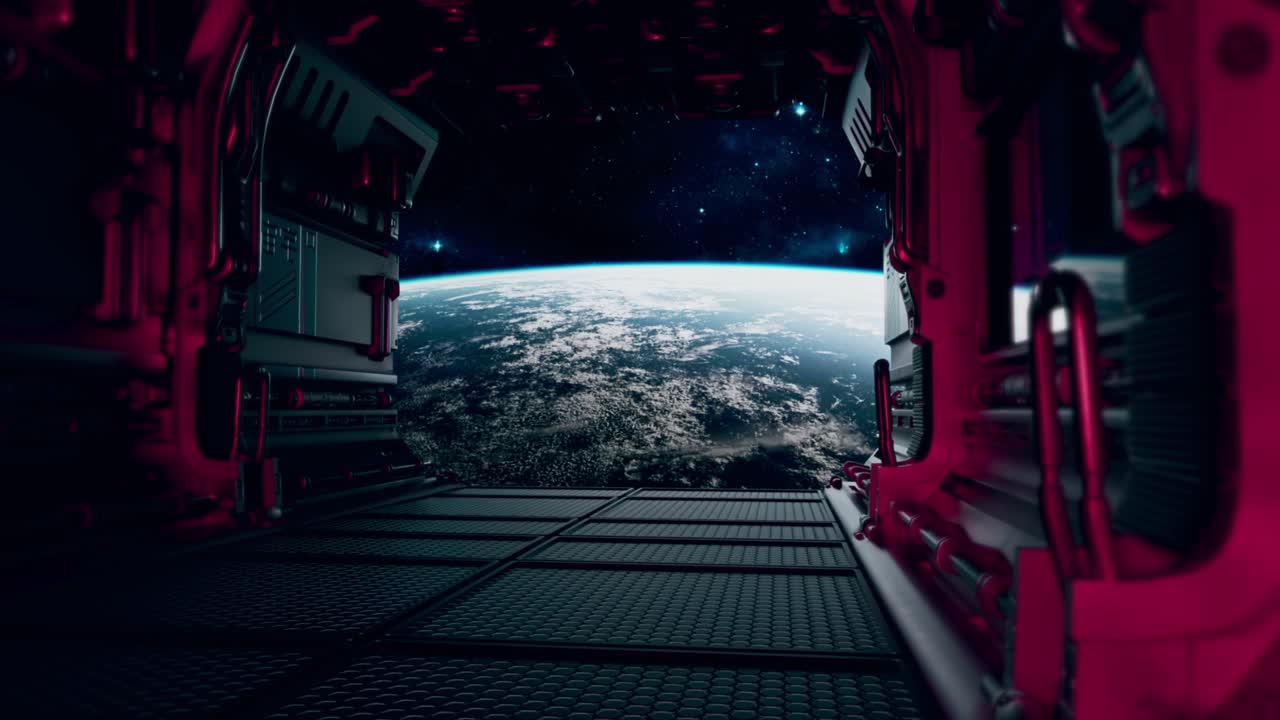 지구를 볼 수 있는 우주선 내부