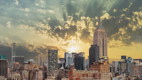 vista del horizonte de nueva york, puesta de sol, amanecer, lapso de tiempo, lapso de tiempo de nubes, edificios, rascacielos, cloudscape, condominio, paisaje urbano, apartamentos, cielo azul, ciudad