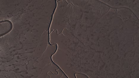 Aerial-view-of-patterns-formed-on-the-ground-due-to-Erosion-dry-river-bed-desertified