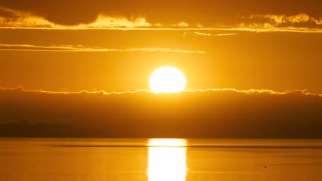 el amanecer dorado sobre el agua