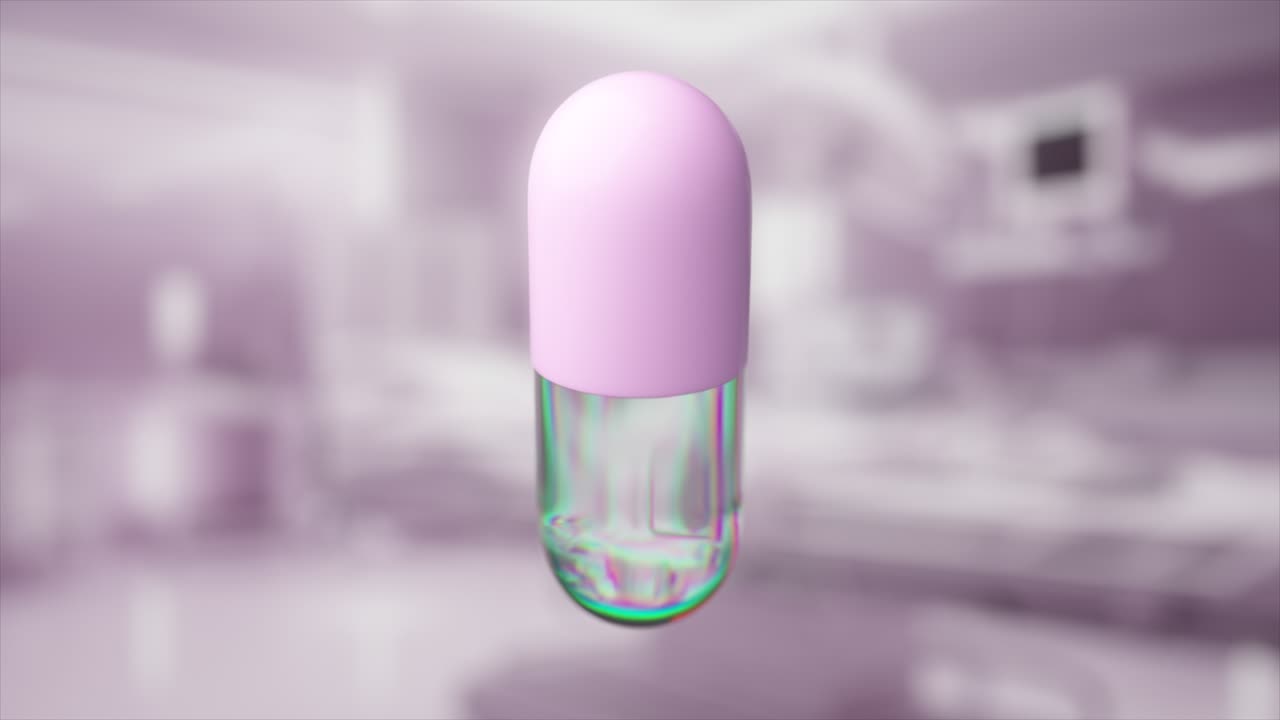Capsula rosa in ambiente medico