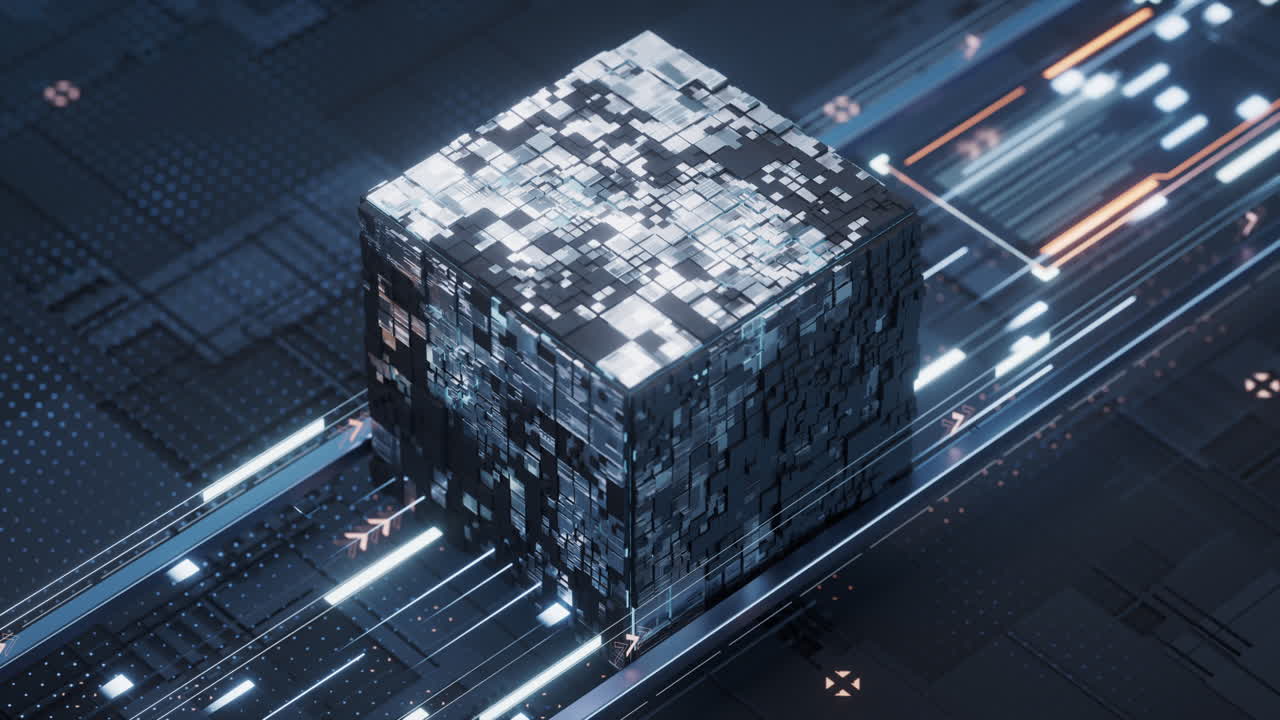 회로 보드 및 전기  코어, 3d 렌더링