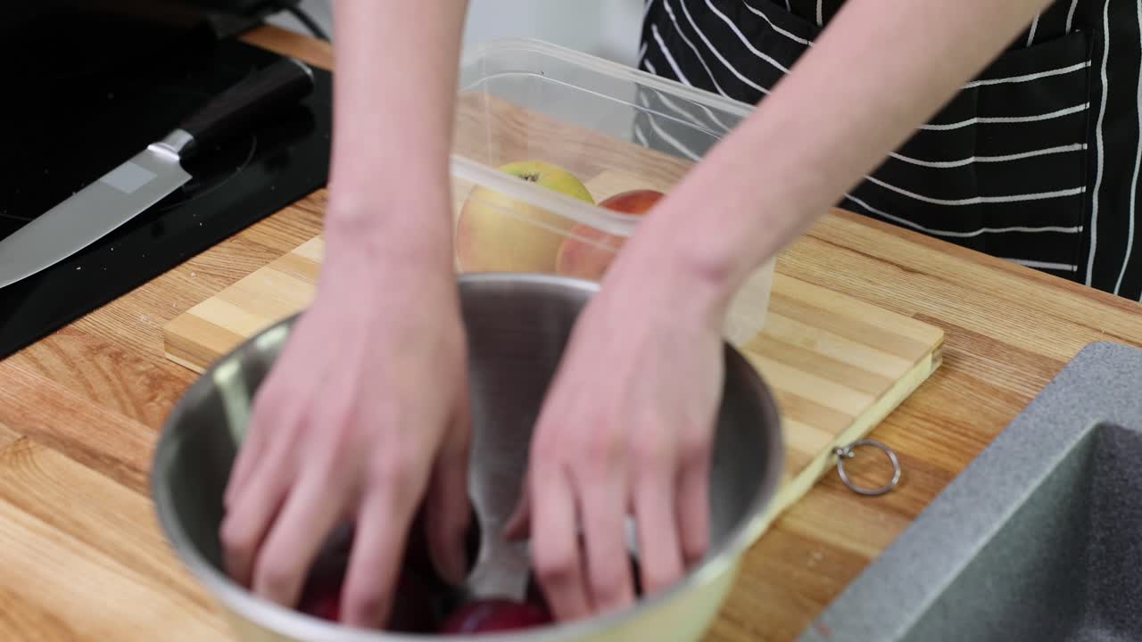 Preparing fruits in the kitchen