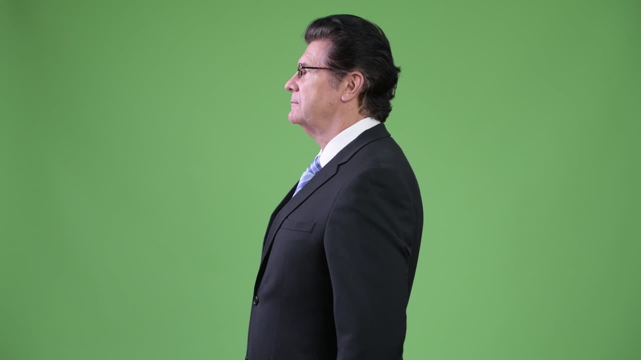 Profile view of senior handsome businessman