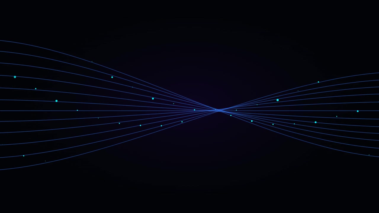 Abstract Digital Wave Animation with Glowing Particles
