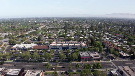 Aerial wide descending shot of Silicon Valley in Northern California, home of the juggernaut tech companies. 4K