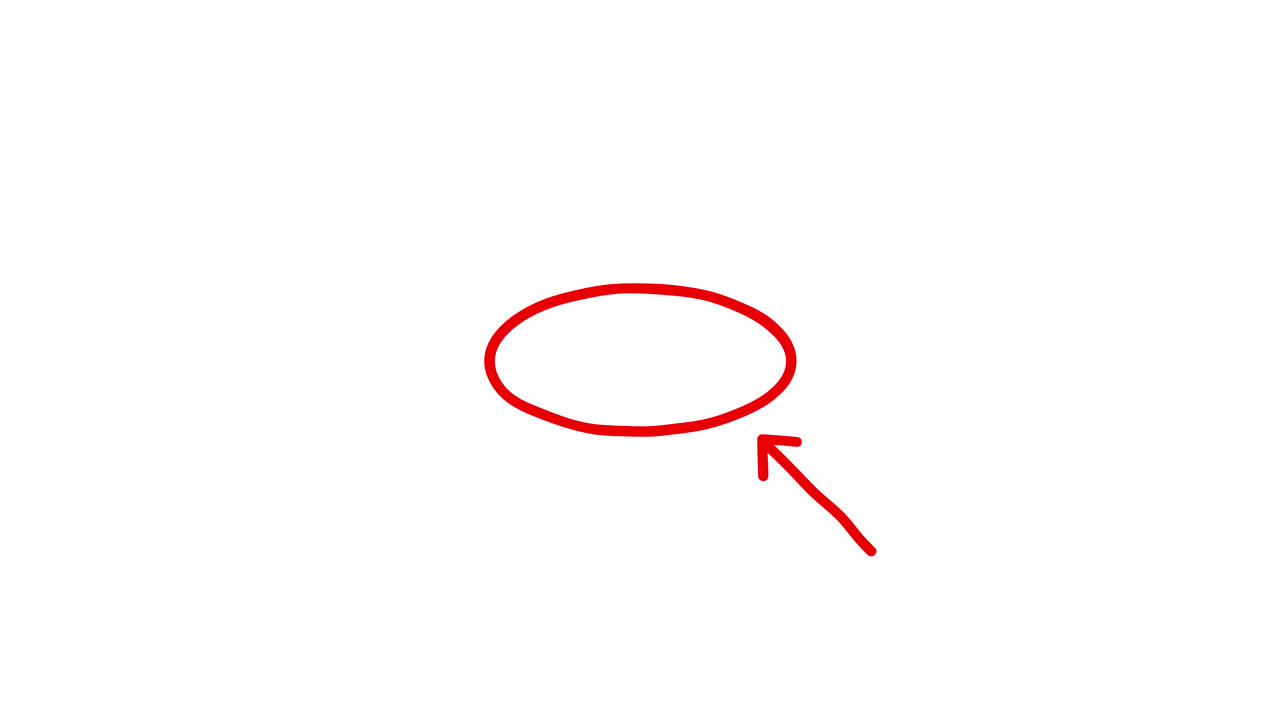 Animated Red Arrow Pointing to a Morphing Shape