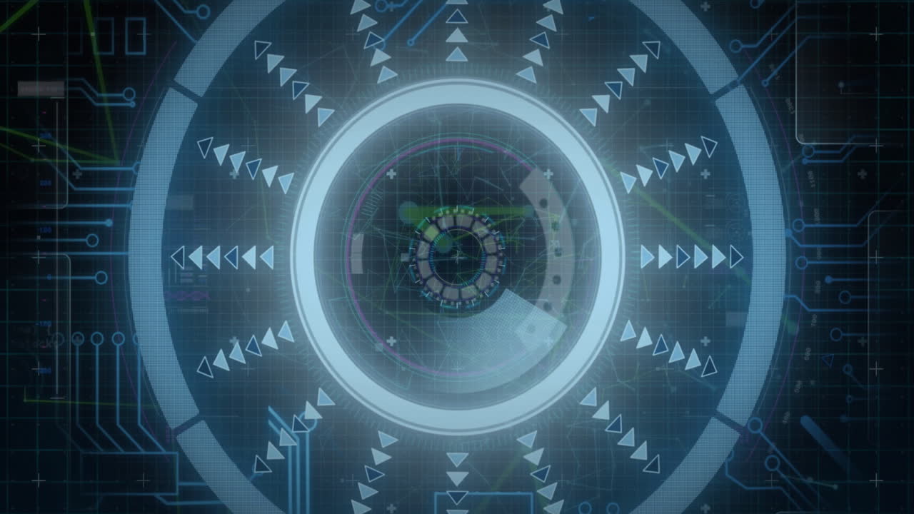 animación del procesamiento de datos digitales sobre un fondo negro