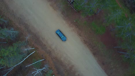 aerial of car on road