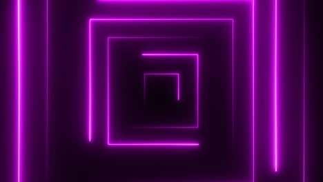cuadrado de neón sin costuras abstracto. cuadrado de neon púrpura fondo de movimiento de alta tecnología bucle sin costuras. video animación 3d