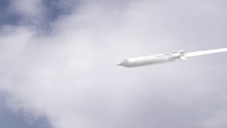 guided missile flying through the sky