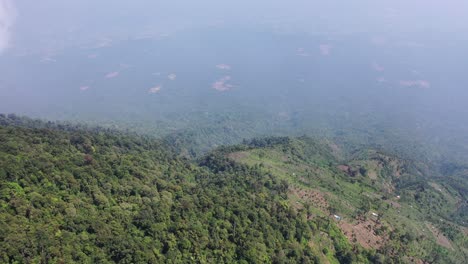 aerial view of mountainous region with village