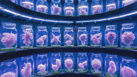 marine specimens in jars
