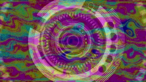 Animation-of-screen-with-scope-scanning-and-glitch-stripes-in-hypnotic-motion-in-seamless-loop