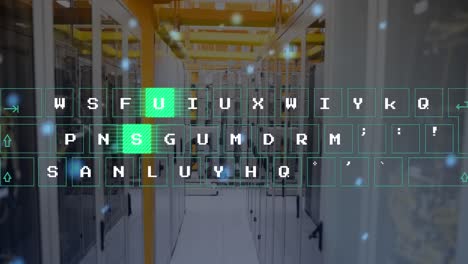 una palabra clave con letras que se mueven sobre un fondo transparente
