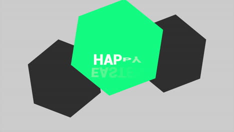 patrón hexagonal verde con texto de feliz pascua
