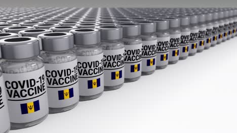 botellas de vacuna contra el covid-19 en barbados