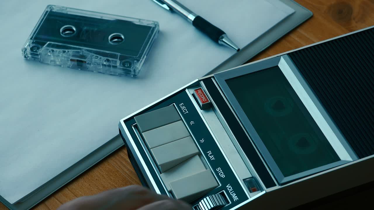 플레이어에서 오디오 카세트를 입