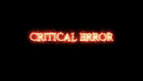error crítico escrito con fuego. bucle