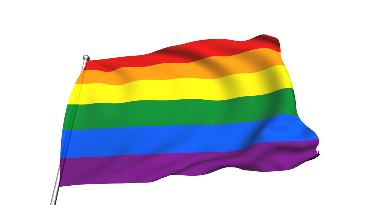 la bandera del orgullo lgbt (semi-transparente, en bucle, canal alfa)