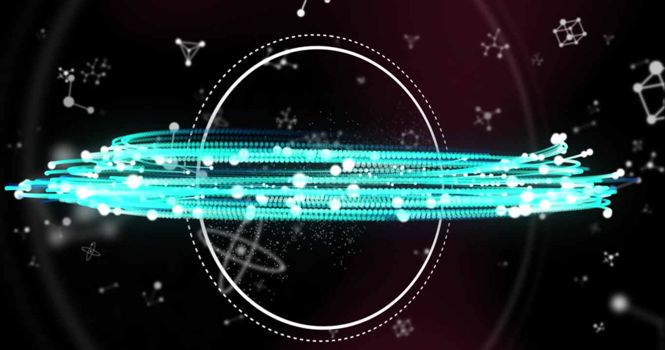 Animation of scope scanning numbers changing and data processing