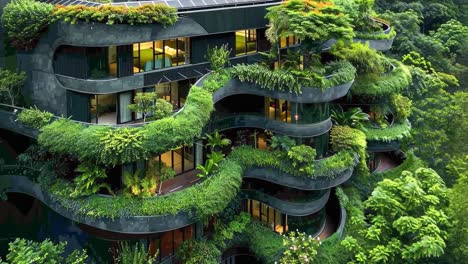 stunning green architecture building with vertical gardens