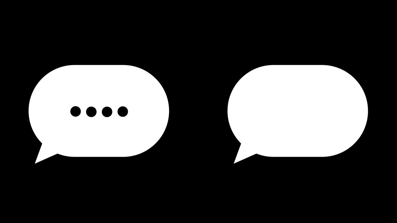 Speech bubbles, message clouds with circle loading bar animation, Alpha Channel (transparent background + Loop 4k)