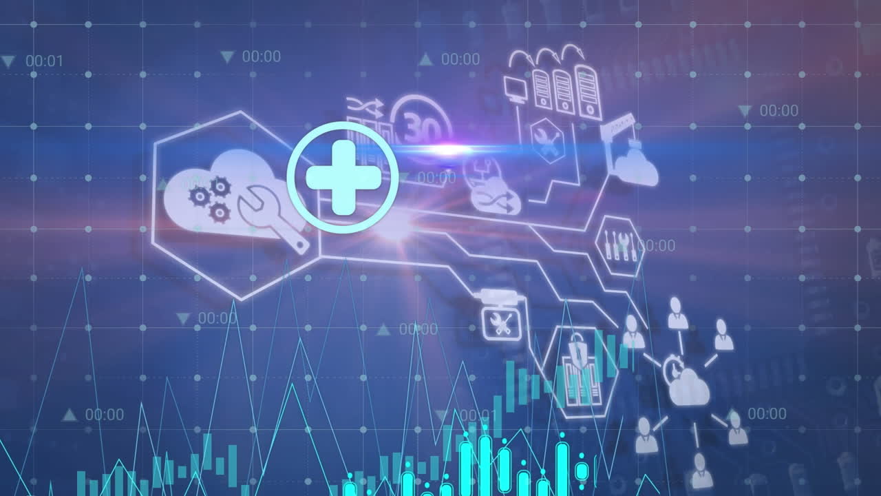 아이콘 위의 데이터 처리의 애니메이션