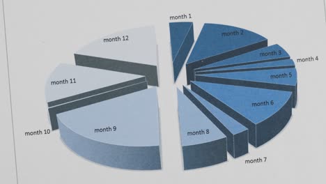 rotating the blue diagram. business background. close-up. with space for design